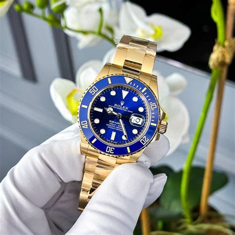 rolex oyster submariner blue and gold|Rolex blue submariner 2022.